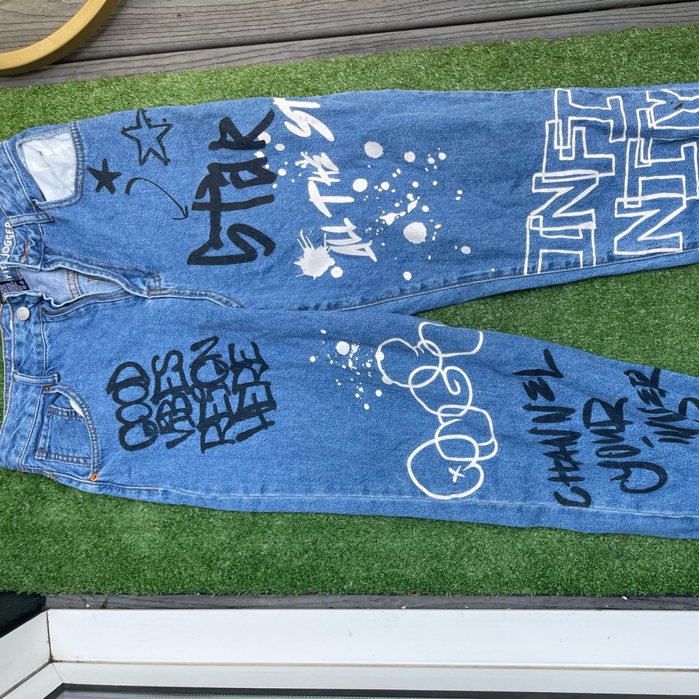 Graphic Denim Joggers
